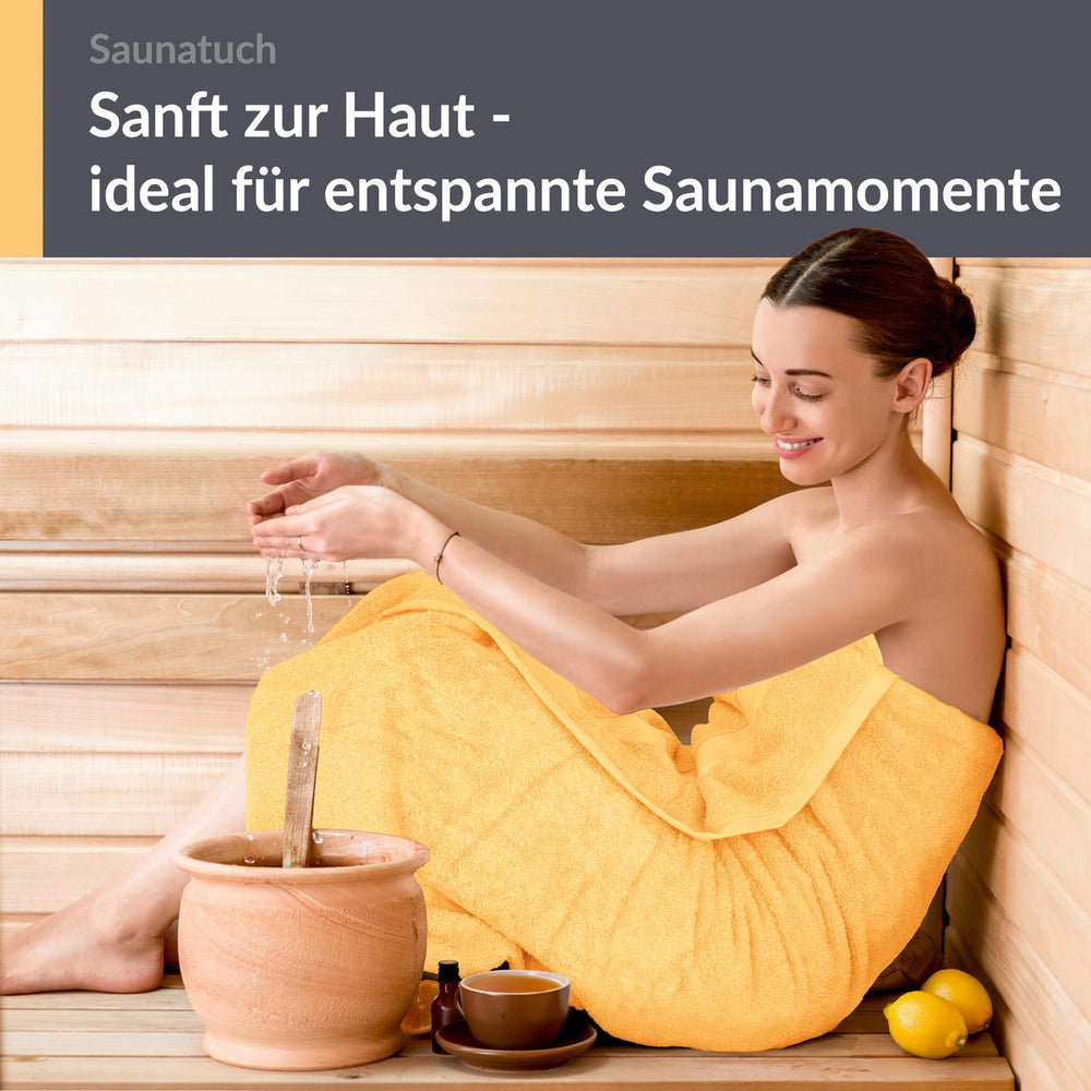 Saunahandtuch 70x200 cm Gelb - Aprikosen