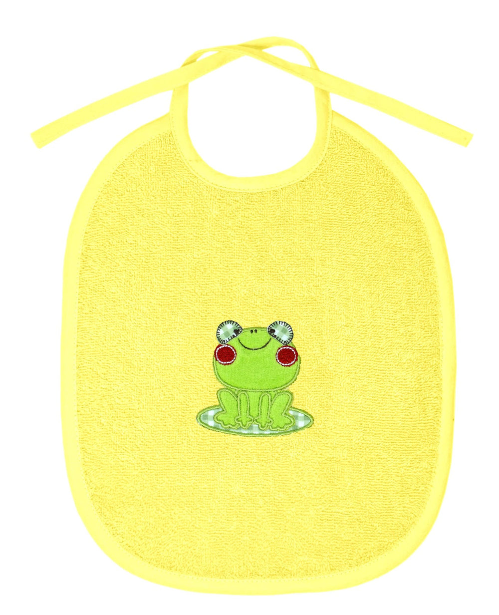 3er Set Baby Geschenkset für Mädchen und Jungen bestickt mit Frosch - Gelb