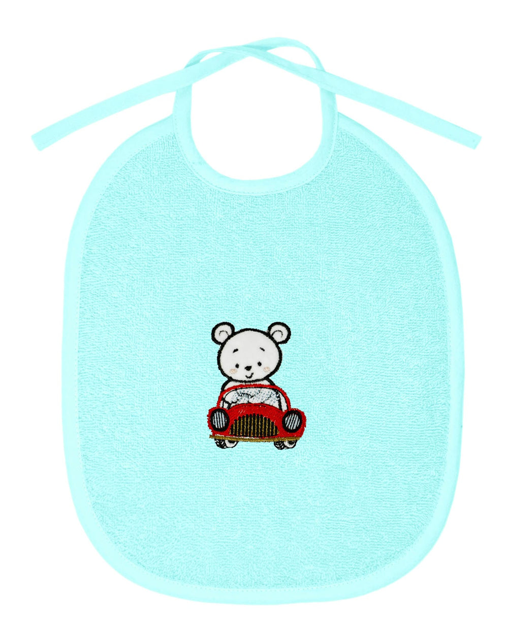 3er Set Baby Geschenkset für Mädchen und Jungen bestickt mit Auto - Blau