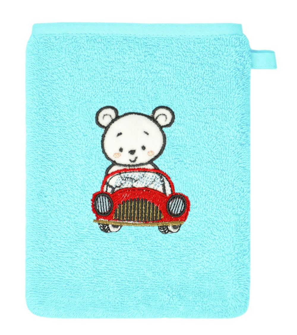 3er Set Baby Geschenkset für Mädchen und Jungen bestickt mit Auto - Blau