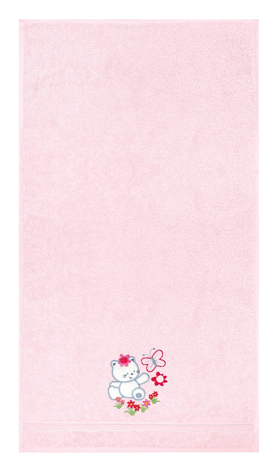 3er Set Baby Geschenkset für Mädchen und Jungen bestickt mit Katze - Rosa