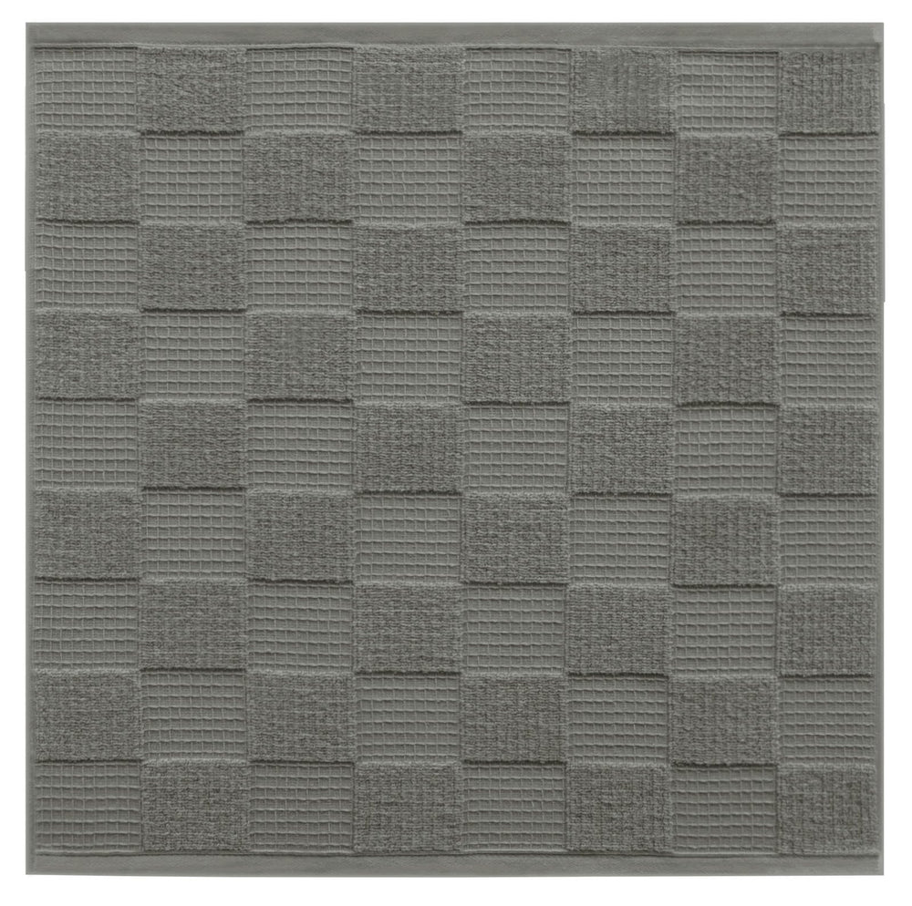 Geschirrtücher 2 in 1 Waffelpique und Frottee 50x50 cm, Grau - Dunkel