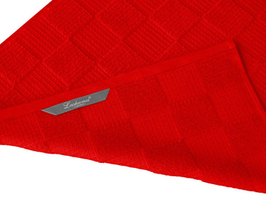 Geschirrtücher 2 in 1 Waffelpique und Frottee 50x50 cm, Rot - Scharlach