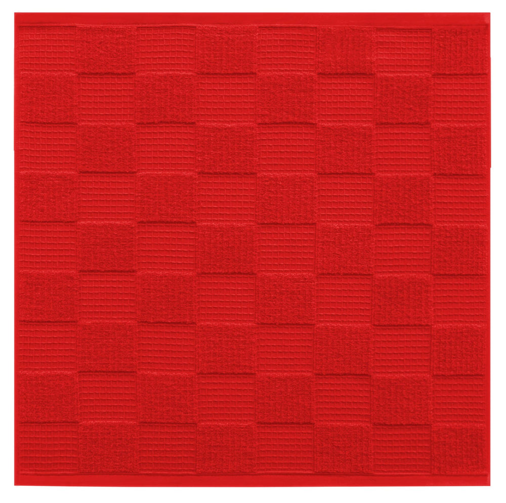 Geschirrtücher 2 in 1 Waffelpique und Frottee 50x50 cm, Rot - Scharlach
