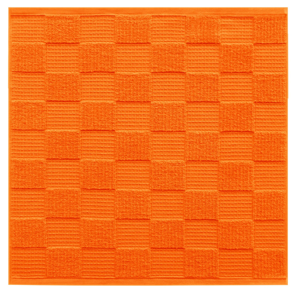 Geschirrtücher 2 in 1 Waffelpique und Frottee 50x50 cm, Orange - Blutorange