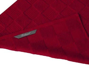 Geschirrtücher 2 in 1 Waffelpique und Frottee 50x50 cm, Rot - Rubin