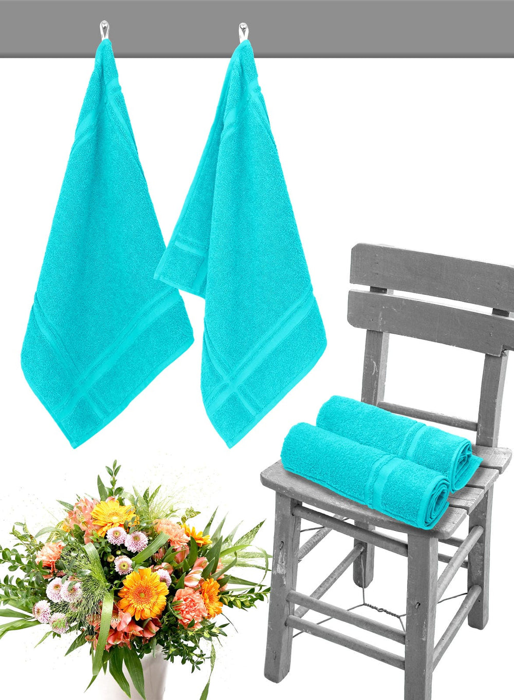 Küchenhandtücher Set 50x50 cm Türkis - Lagunen