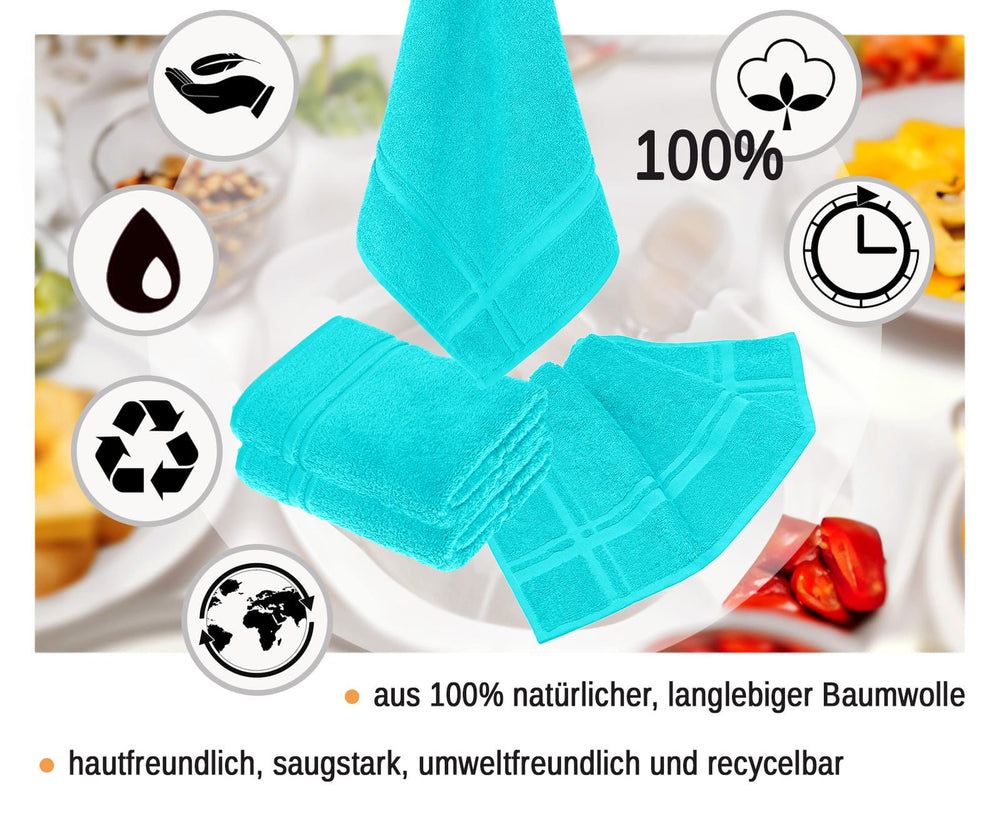 Küchenhandtücher Set 50x50 cm Türkis - Lagunen