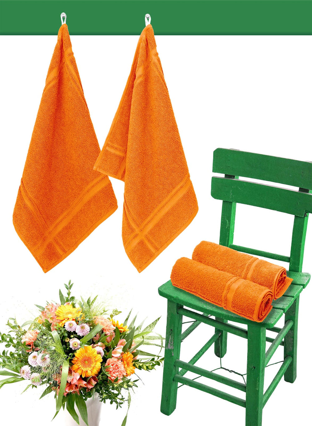 Küchenhandtücher Set 50x50 cm Orange - Clementinen
