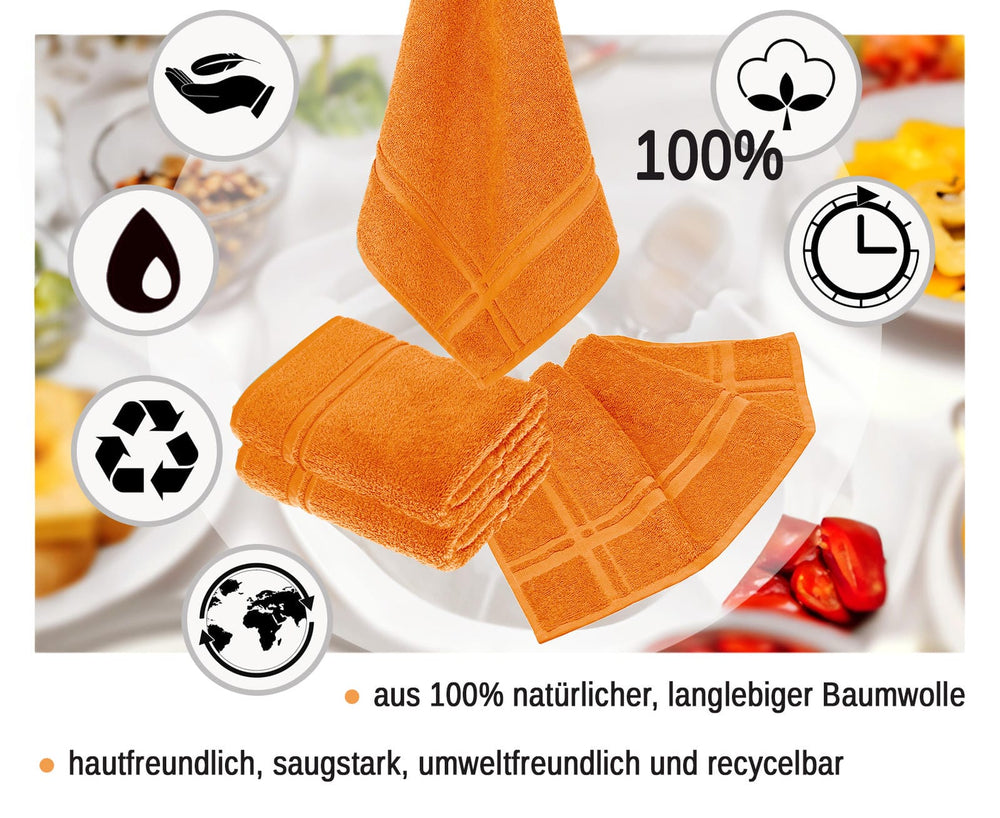 Küchenhandtücher Set 50x50 cm Orange - Clementinen