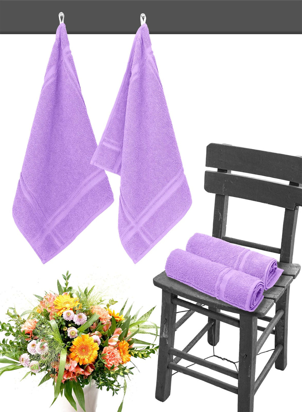 Küchenhandtücher Set 50x50 cm Lila - Flieder