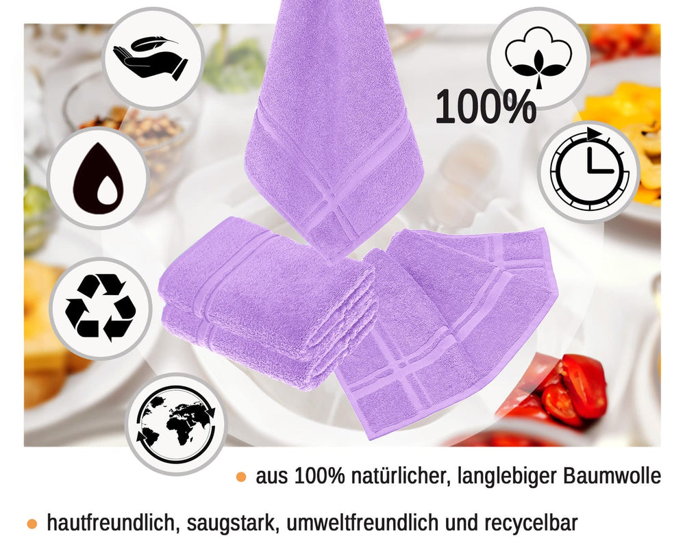 Küchenhandtücher Set 50x50 cm Lila - Flieder