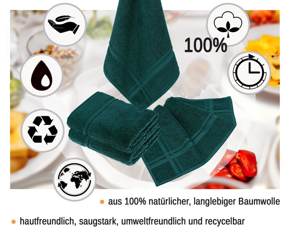 Küchenhandtücher Set 50x50 cm Grün - Opal
