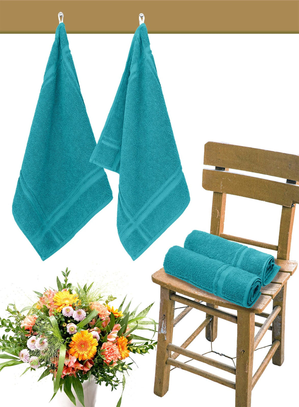 Küchenhandtücher Set 50x50 cm Grün - Nautic