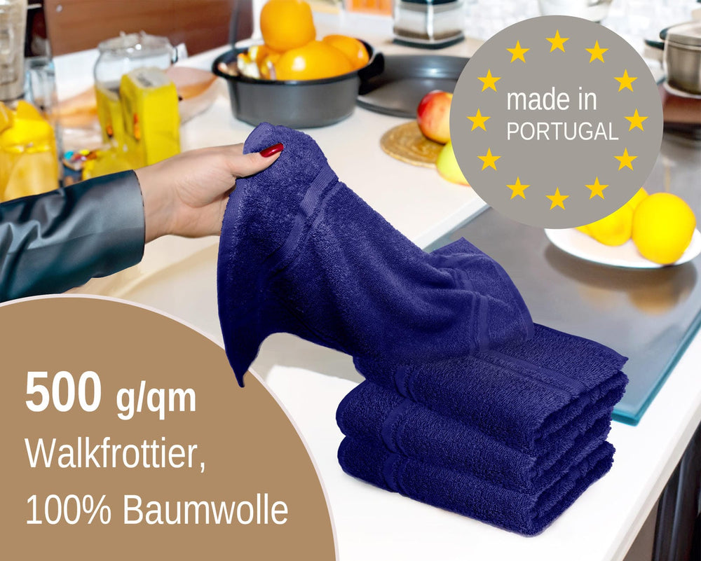 Küchenhandtücher Set 50x50 cm Blau - Marine