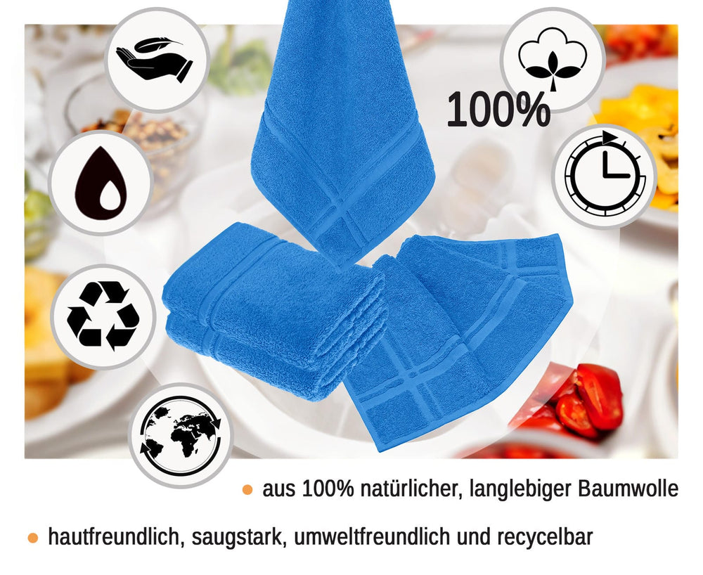 Küchenhandtücher Set 50x50 cm Blau - Capri