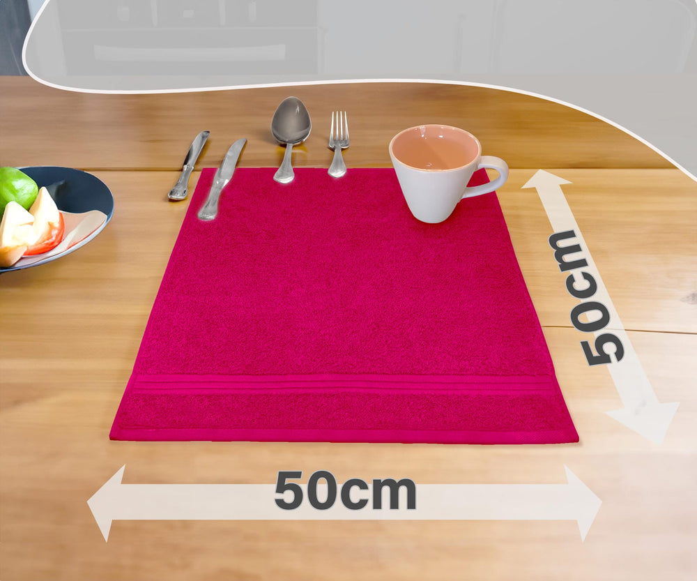 Frottee Küchenhandtücher 50x50 cm 4er Set Pink - Purpur