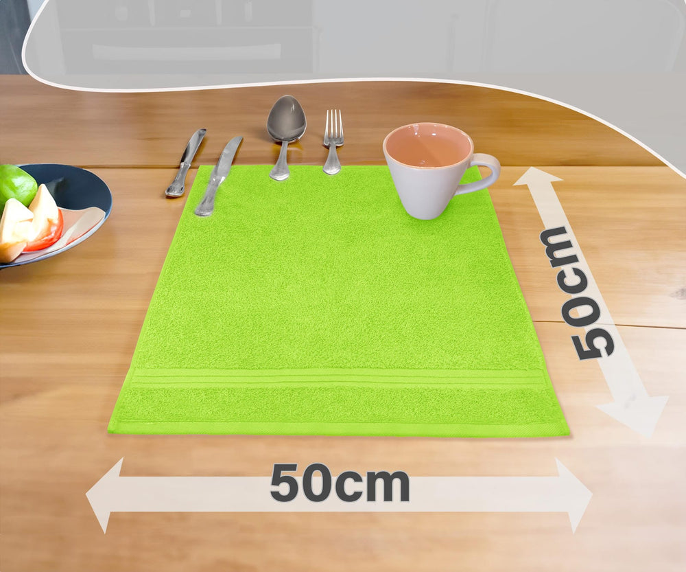 Frottee Küchenhandtücher 50x50 cm 4er Set Grün - Apfel