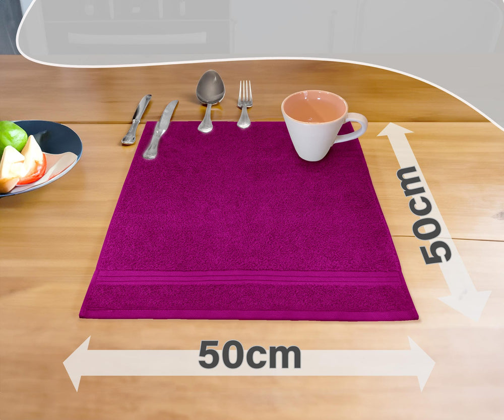 Frottee Küchenhandtücher 50x50 cm 4er Set Violett - Orchidee
