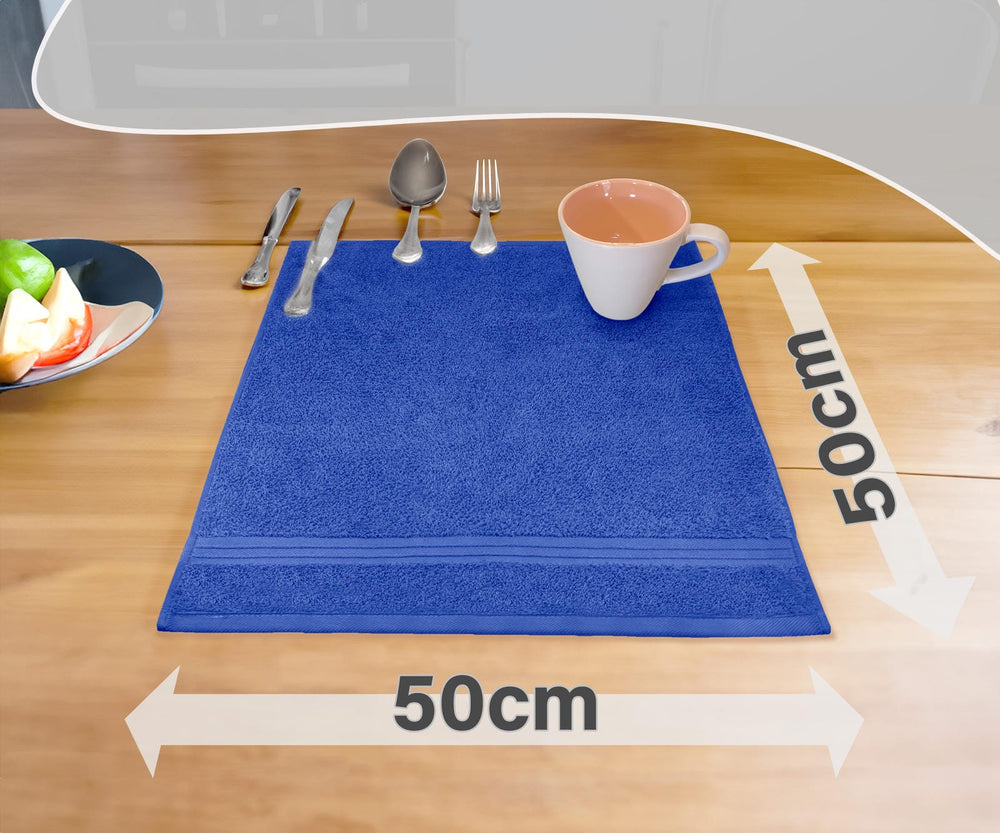 Frottee Küchenhandtücher 50x50 cm 4er Set Königs - Blau