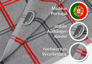 Frottee Küchenhandtuch 50x50 cm, 3er Set Grau - Stein