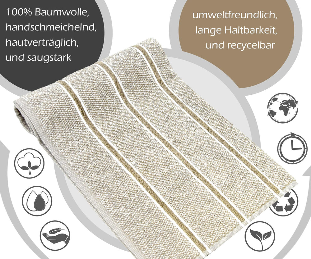 4er Frottee Küchenhandtücher 50x50 cm Beige