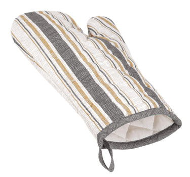 isolierendes Ofenhandschuh-Set, gestreifte Grill- und Backhandschuhe Grau ohne Silikon