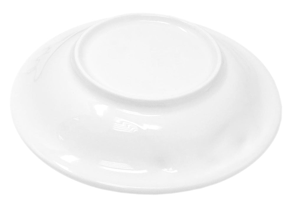 Handgemachter Suppenteller aus Italienischer Keramik, Tiefer Teller Reliefdekor Oliven, Runder Essteller Größe 23 cm