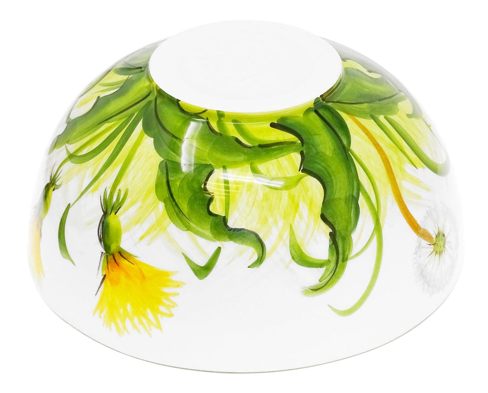 Italienische Servierschüssel Keramik, Obstschüssel 22 cm, Runde Salatschale Design: Pusteblume