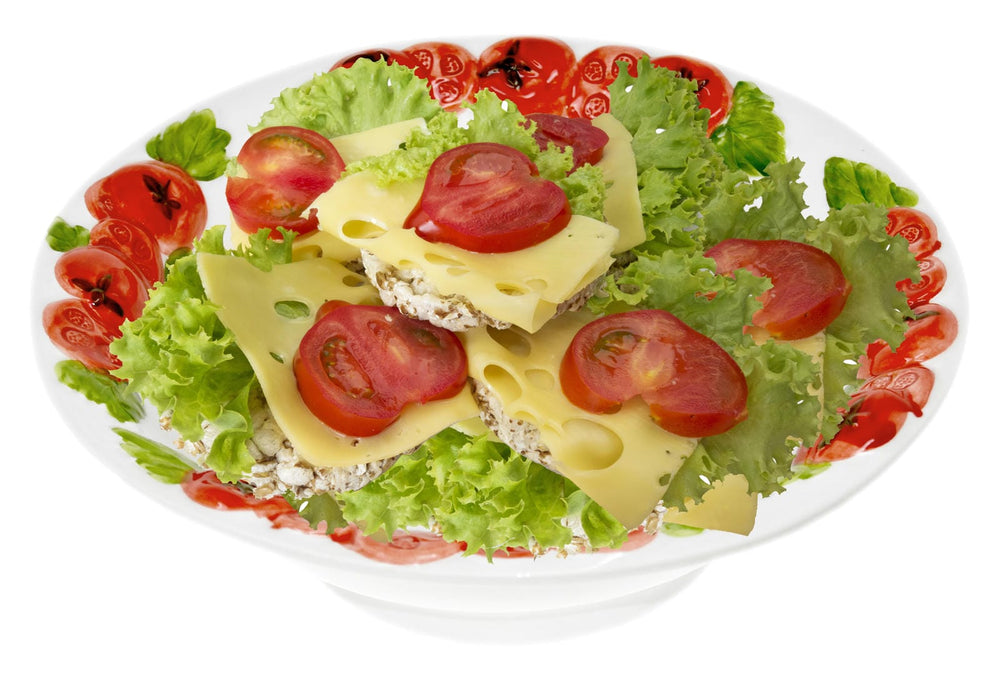 Handgemachte Salatschale aus Italienischer Keramik, Schüssel im Tomaten Design, Runde Servierschüssel 27 cm, Tief 6 cm