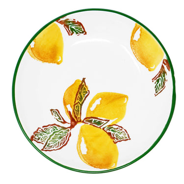 Servierteller Zitrone gelb, Suppenteller rund 19 cm Ø, Keramik Speiseteller 4er Set