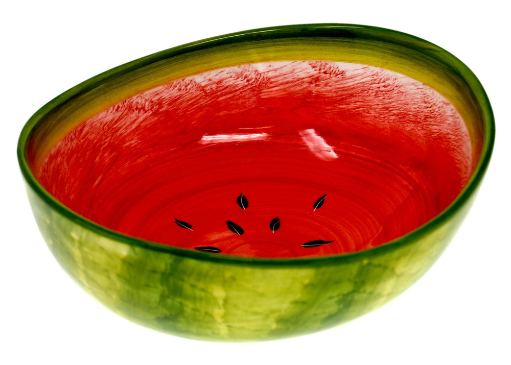 Keramik Schale Rund, Mediterrane Dekoschale, Schüssel Motiv: Melone, Handgeformte Salatschüssel Klein Ø 20 cm