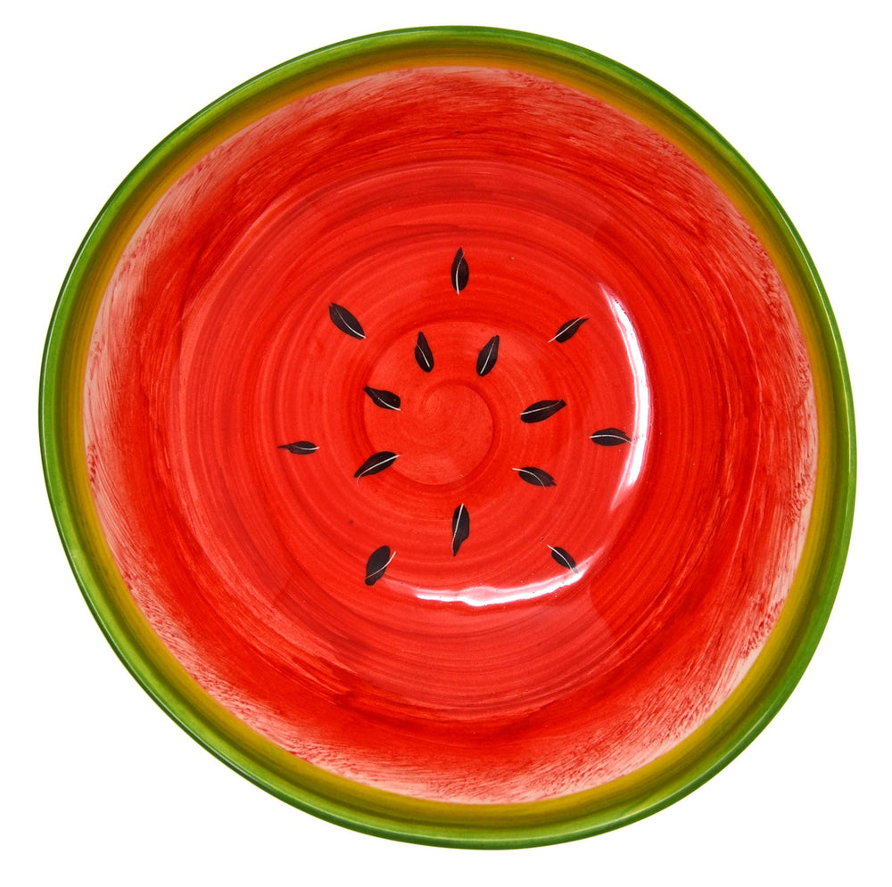 Keramik Schale Rund, Mediterrane Dekoschale, Schüssel Motiv: Melone, Handgeformte Salatschüssel Klein Ø 20 cm