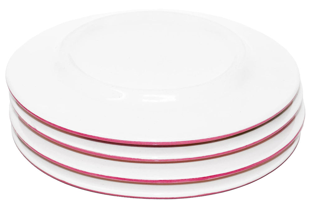 Frühstücksteller 4er Set, flache Kuchenteller bunt Mohnblume, Keramikteller rund 15 cm Ø
