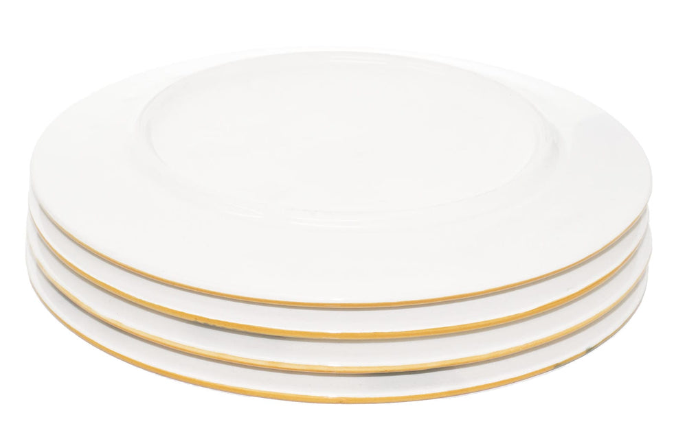 Teller Set 4 teilig, Speiseteller bunt Blütenfest, große Servierteller rund 25 cm Ø