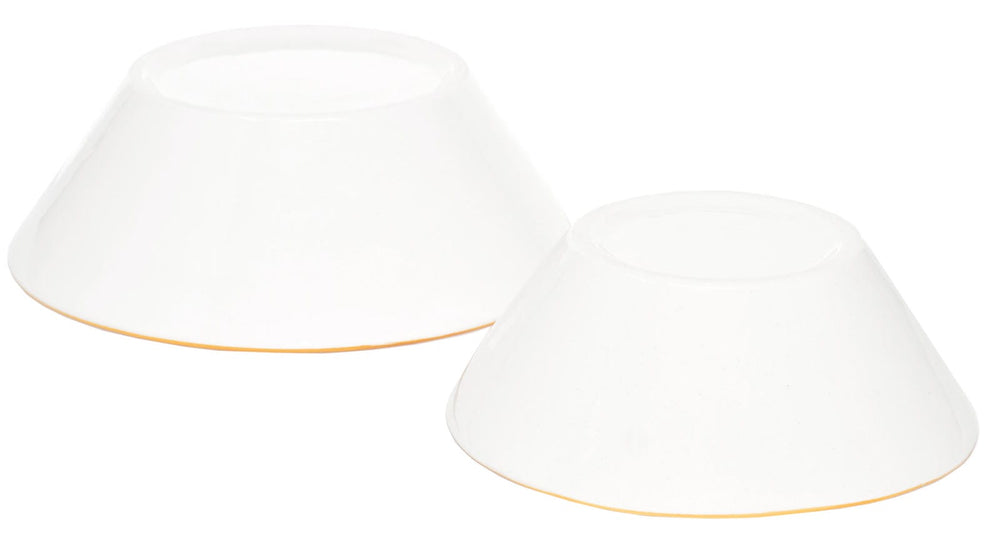 2x Pastaschüsseln Keramik, Servierschale bunt Blütenfest 18 cm Ø, Suppenschale groß 23 cm Ø