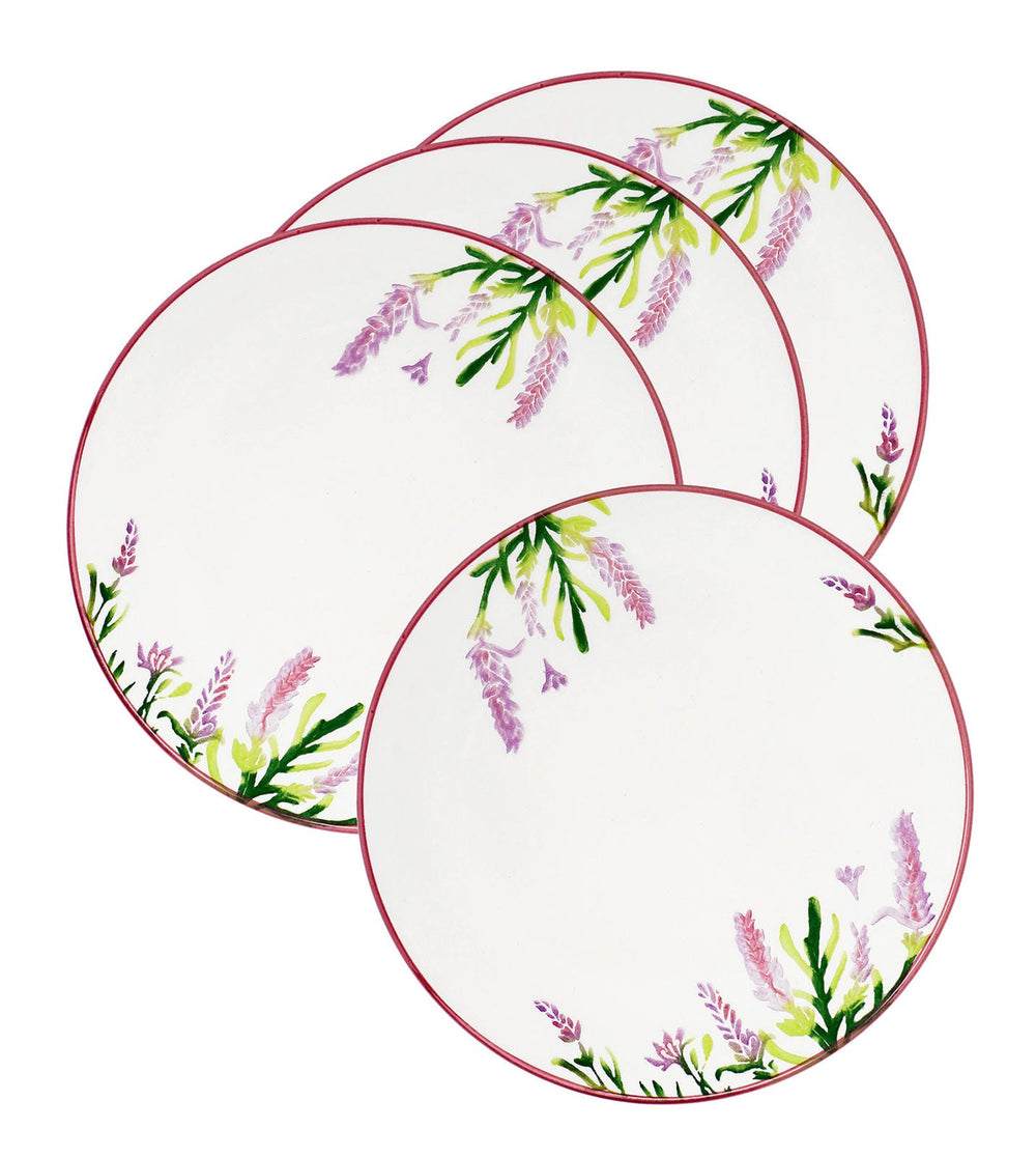 4x Essteller Lavendel lila, runde Flachteller 25 cm Ø, Keramik Teller Set groß