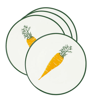 Bunte Keramik Teller klein, Servierteller Set 4 Personen, Dessertteller 15 cm Ø Gemüse