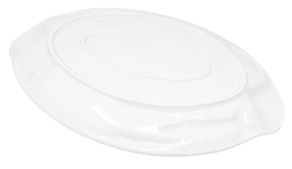 Handgemachte Ovale Servierplatte aus Italienischer Keramik im Meeresfrüchtedesign, Großer Servierteller 50x32 cm