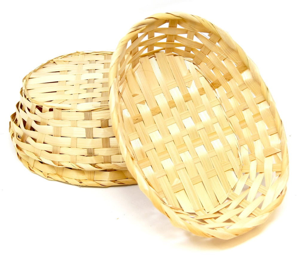Bambus Körbchen in 3er Set Oval 18x13 cm
