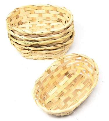 Bambus Körbchen in 6er Set Oval 18x13 cm