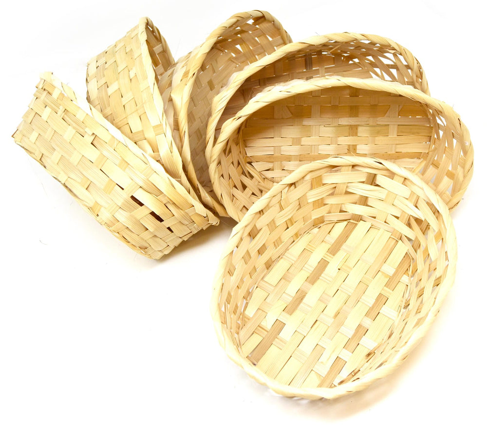 Bambus Körbchen in 6er Set Oval 18x13 cm