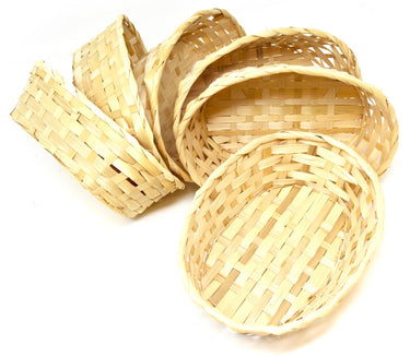 Bambus Körbchen in 6er Set Oval 23 x 17 cm