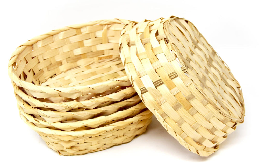 Bambus Körbchen in 6er Set Oval 23 x 17 cm