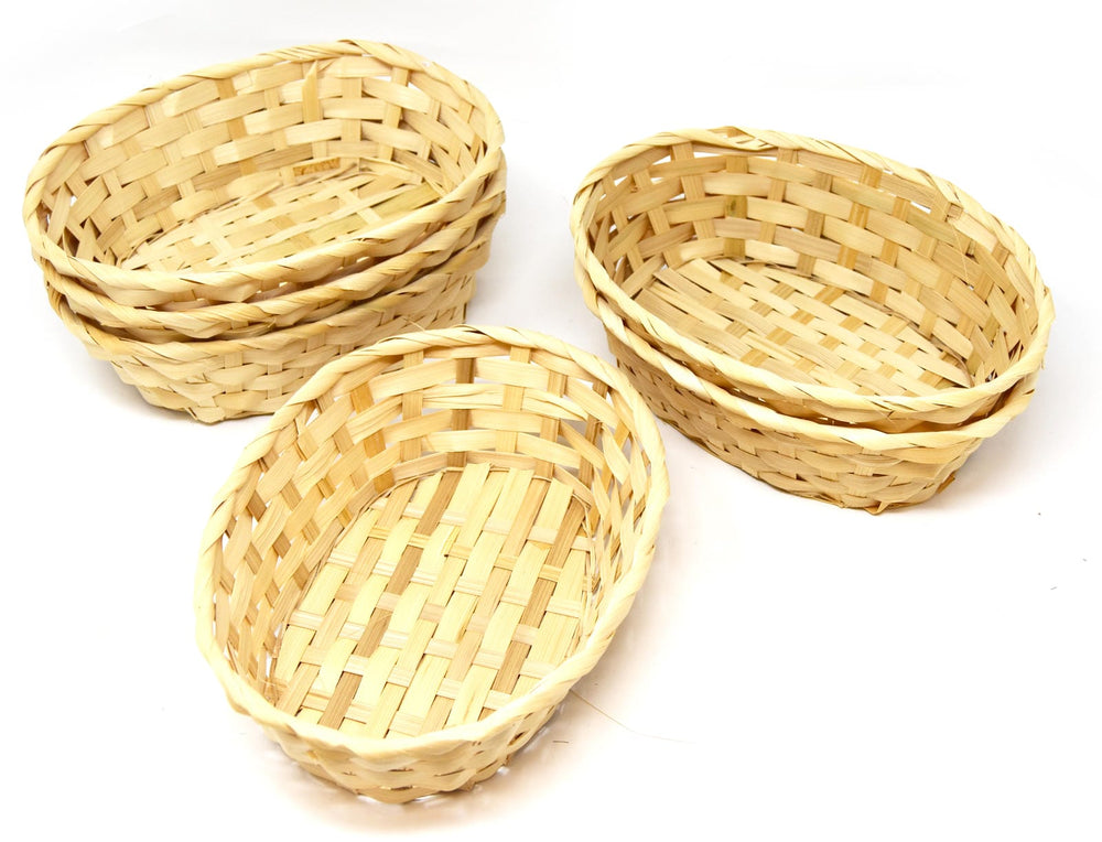 Bambus Körbchen in 6er Set Oval 23 x 17 cm