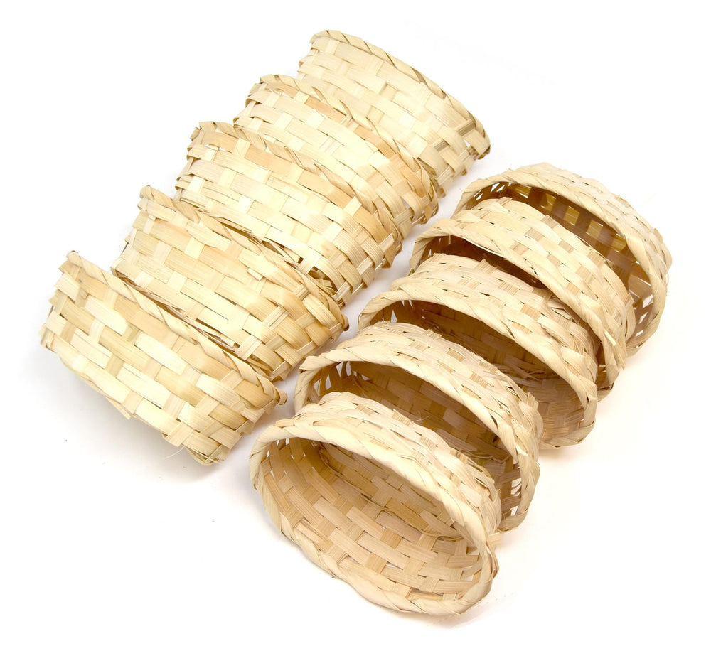 Bambus Körbchen in 10er Set Oval 16 x 11 cm