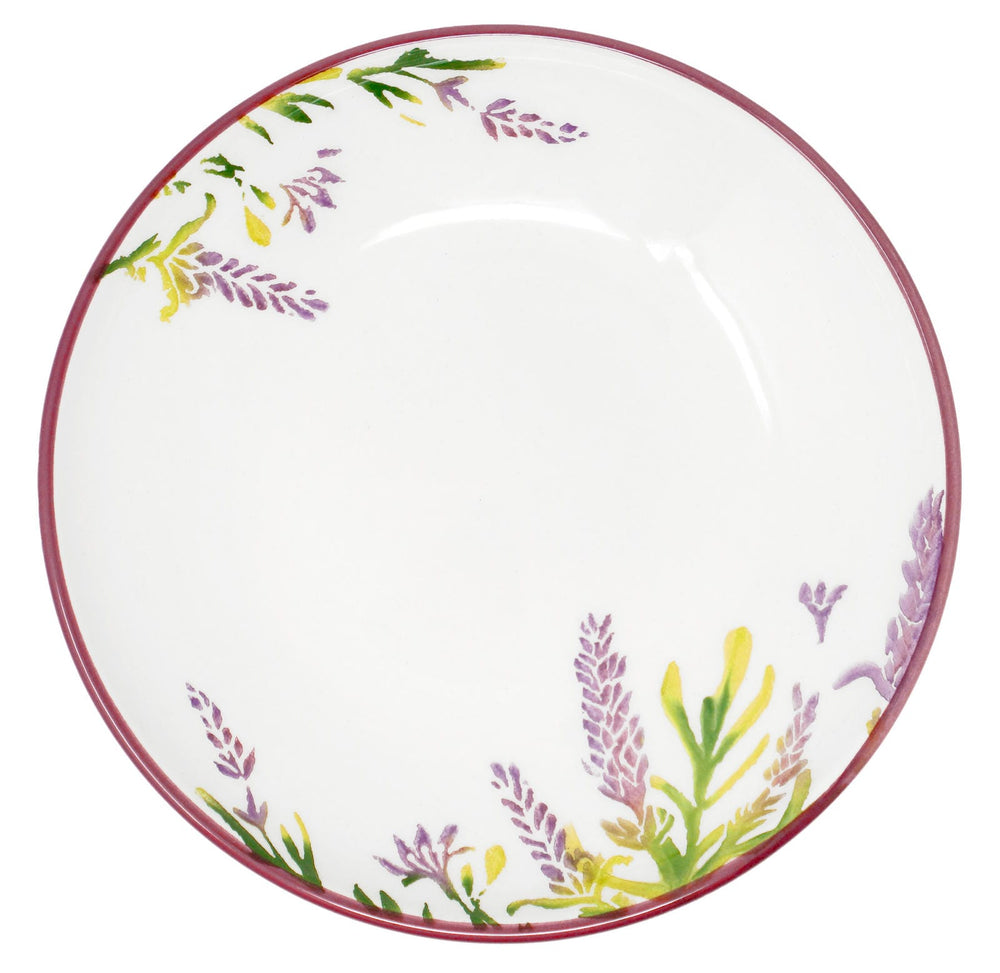 Suppenteller lila Lavendel, Tellerset Keramik 4 teilig, Speiseteller tief 19 cm Ø