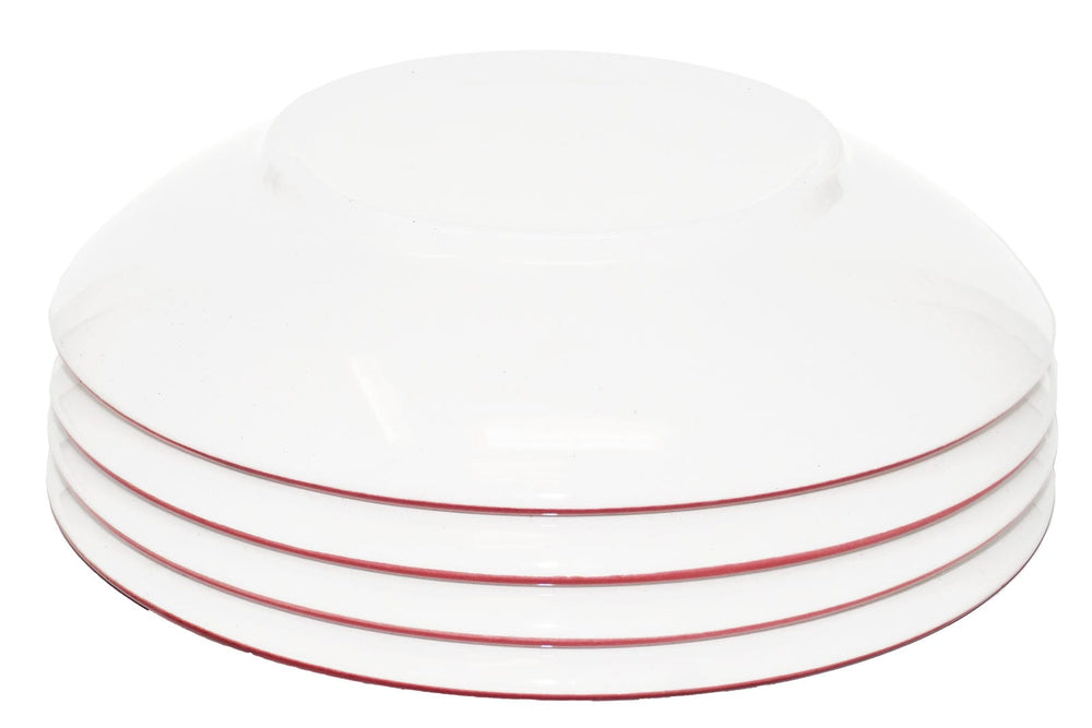 Suppenteller lila Lavendel, Tellerset Keramik 4 teilig, Speiseteller tief 19 cm Ø