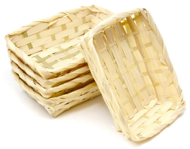 Bambus Körbchen in 5er Set Rechteckig 15 x 11 cm