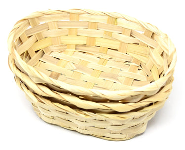 Bambus Körbchen in 5er Set Oval 16 x 11 cm